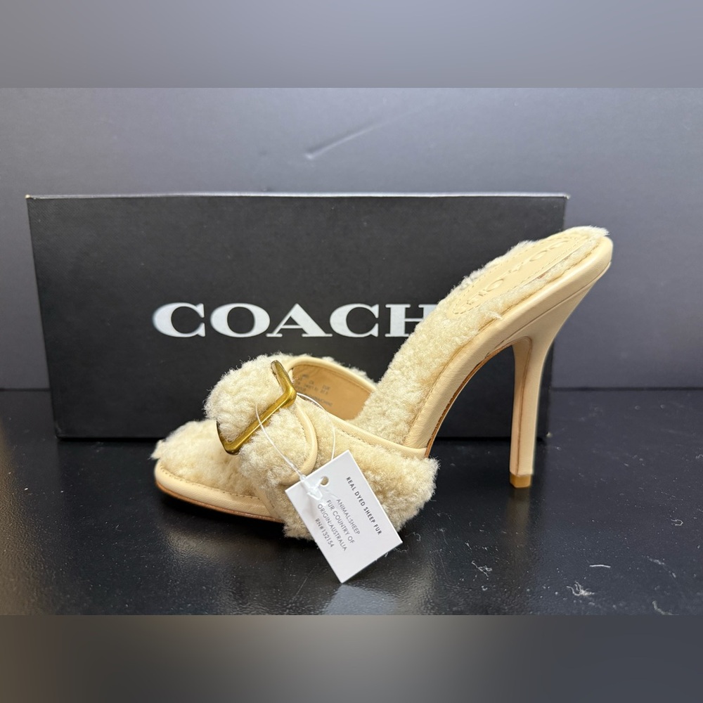 Coach Women's Sherpa Fuzzy Heels